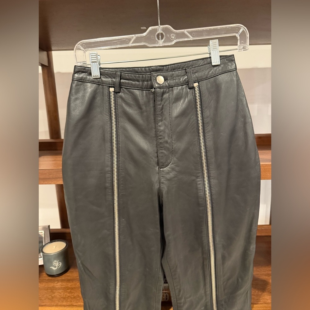 LPA Black Leather Zip Front Pant - Picture 3 of 6